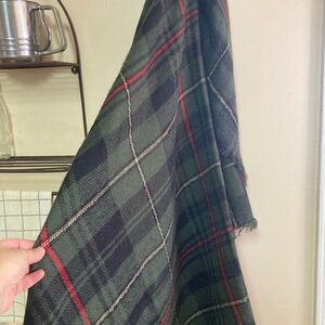 Plaid Scarf with Red and Green Accents
